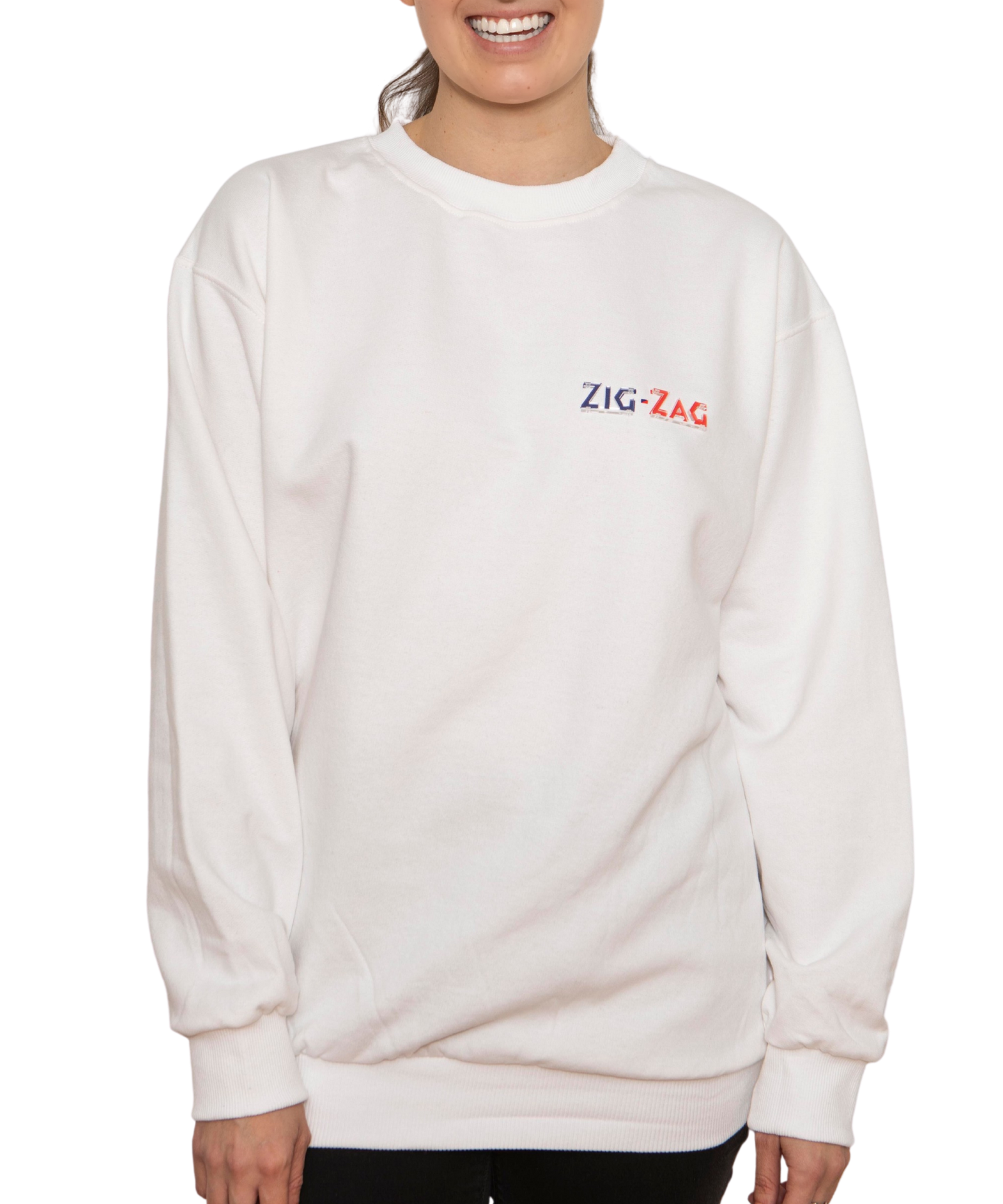 Zig-Zag x 3-Dimensional Oversized White Sweater | Zig-Zag Canada